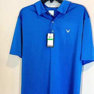Callaway Opt-Dri Men's Golf Polo Shirt, Large - Blue-New